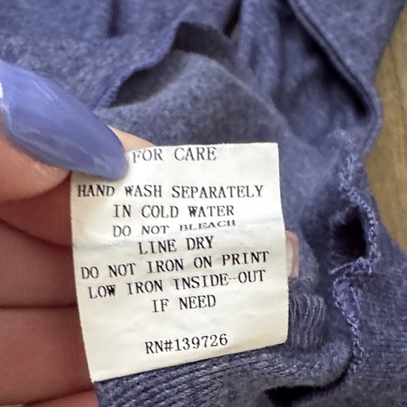 Kittenish Blue Long Sleeve Tee with Gold Accents - Picture 8 of 8